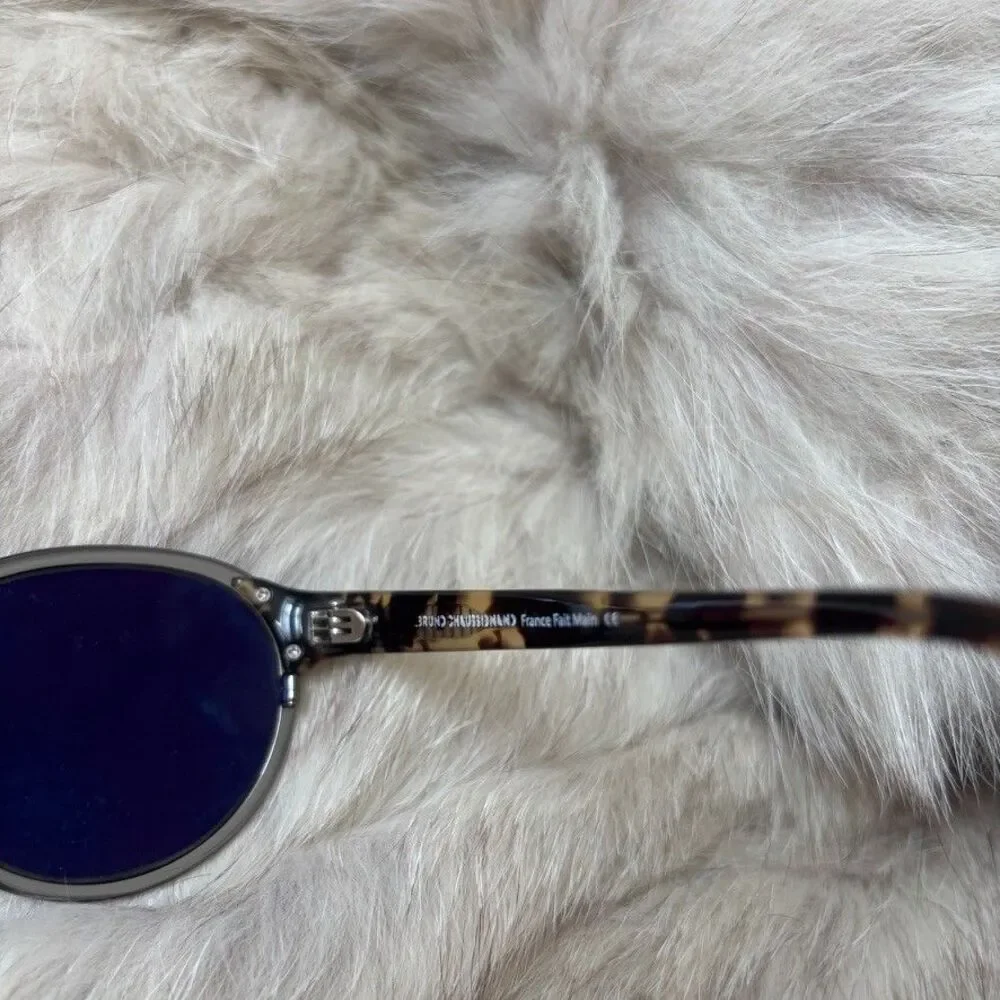 Bruno Chaussignand Compass Tortoise Round Sunglasses Handmade France 49-24